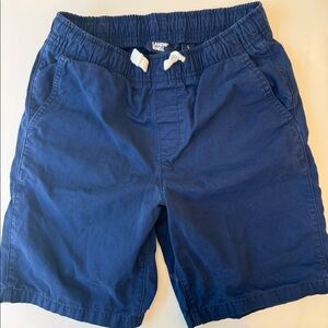 Lands Ends chino pull-on shorts blue kids size 10/12